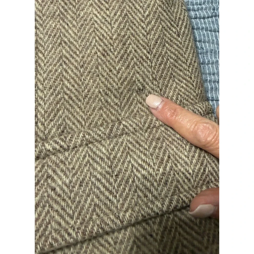 Vintage Cape Cod Blazer Herringbone Tweed 100% Pure Wool Sport Coat Brown Men 42